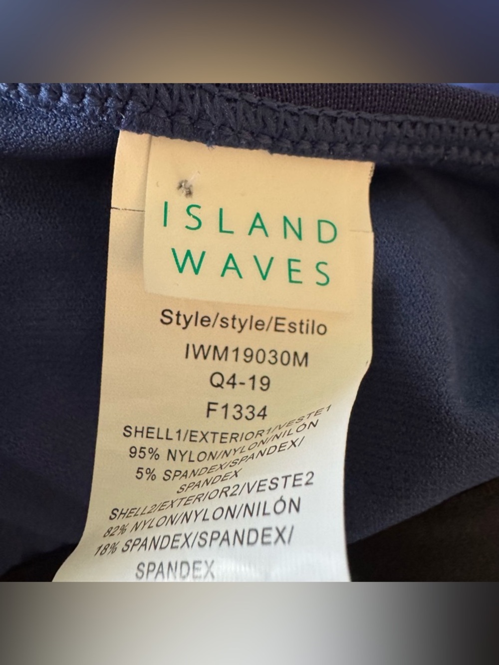 NWT ISLAND WAVES Size Large Blue One Piece Swimsuit with Overlay - Picture 6 of 7